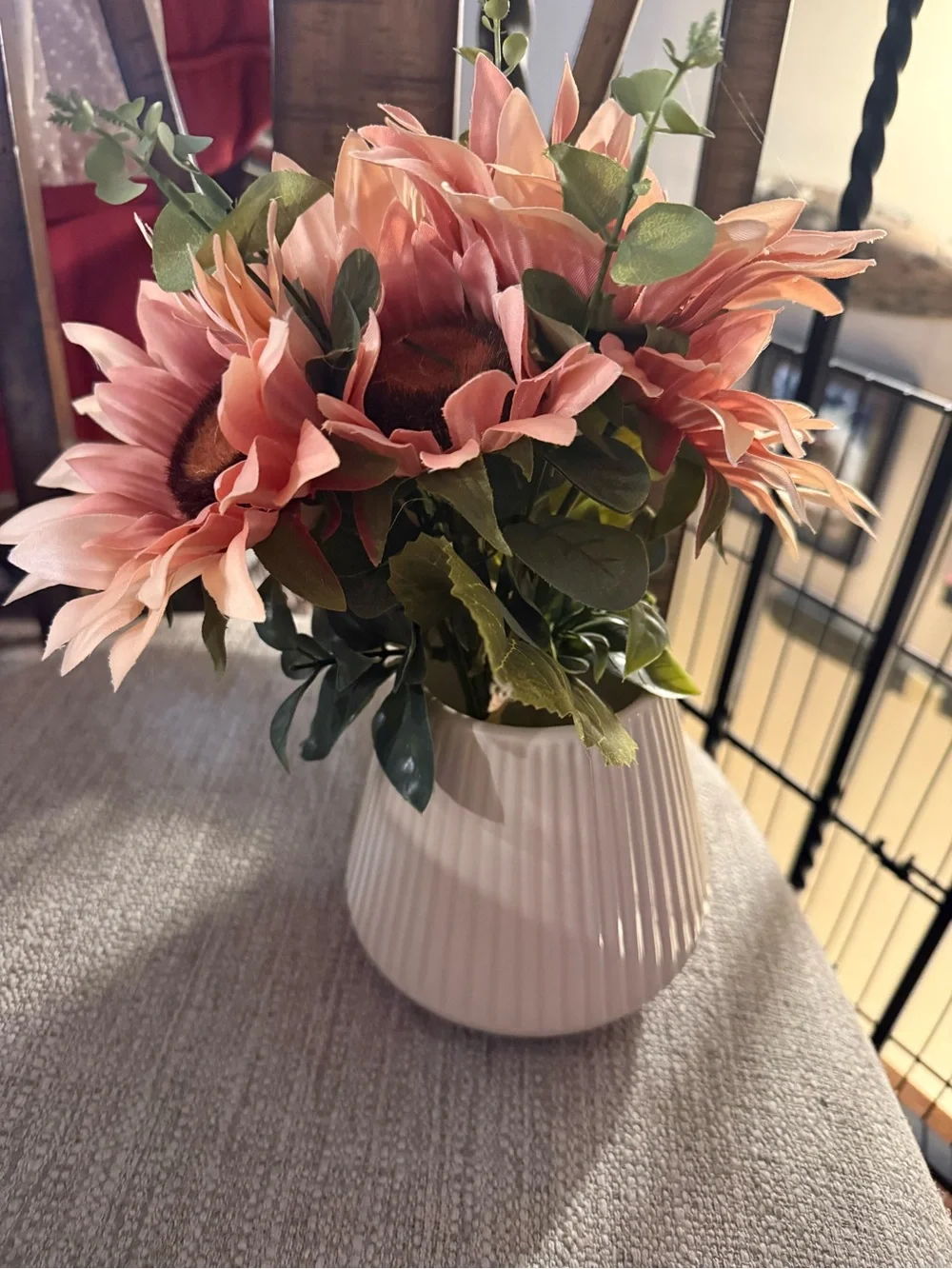 Unknown Brand Pink Sunflower Faux Floral Arrangement